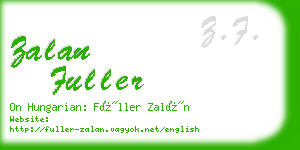 zalan fuller business card